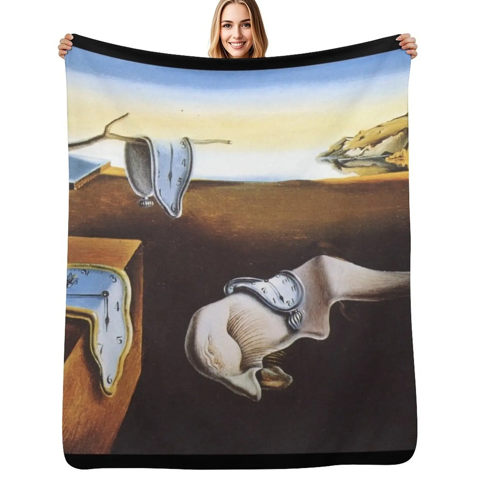 La persistance de la mémoire - Couverture en peluche moelleuse Salvador Dali pour canapé et chaise