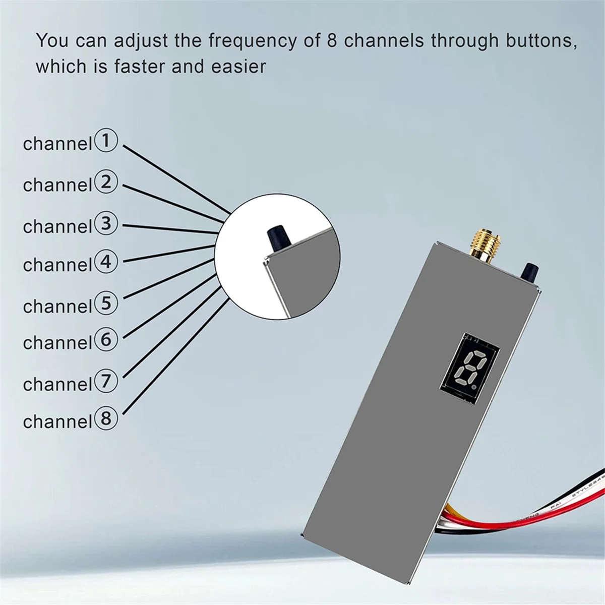 FPV 1.2G 1.3G 1.6W VTX Transmitter 8CH 0.1mW/25mW/800mW/1600mW VTX Transmitter for Long Range FPV Drone RC Model