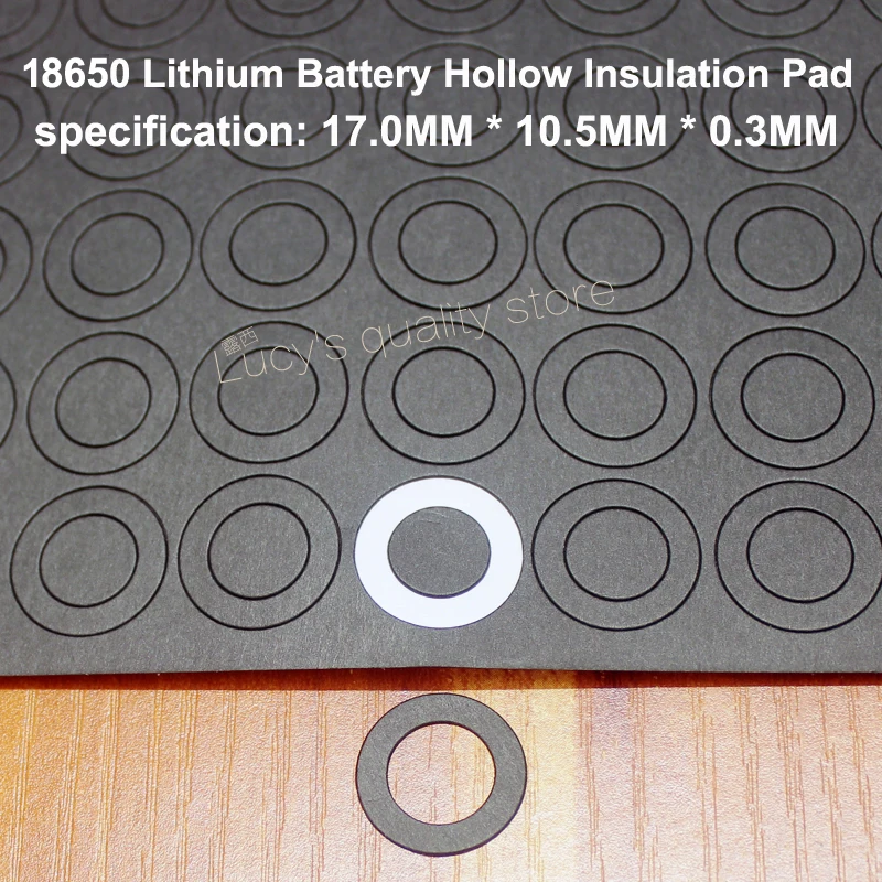 100pcs/lot 18650 lithium battery anode hollow flat insulation gasket meson 18650 hollow barley paper insulation pad