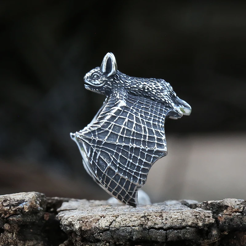 2022 جديد 316L الفولاذ المقاوم للصدأ خمر الخفافيش خواتم الاصبع موضة ريترو ستايل للنساء الرجال المجوهرات هدية بالجملة بيجو V260