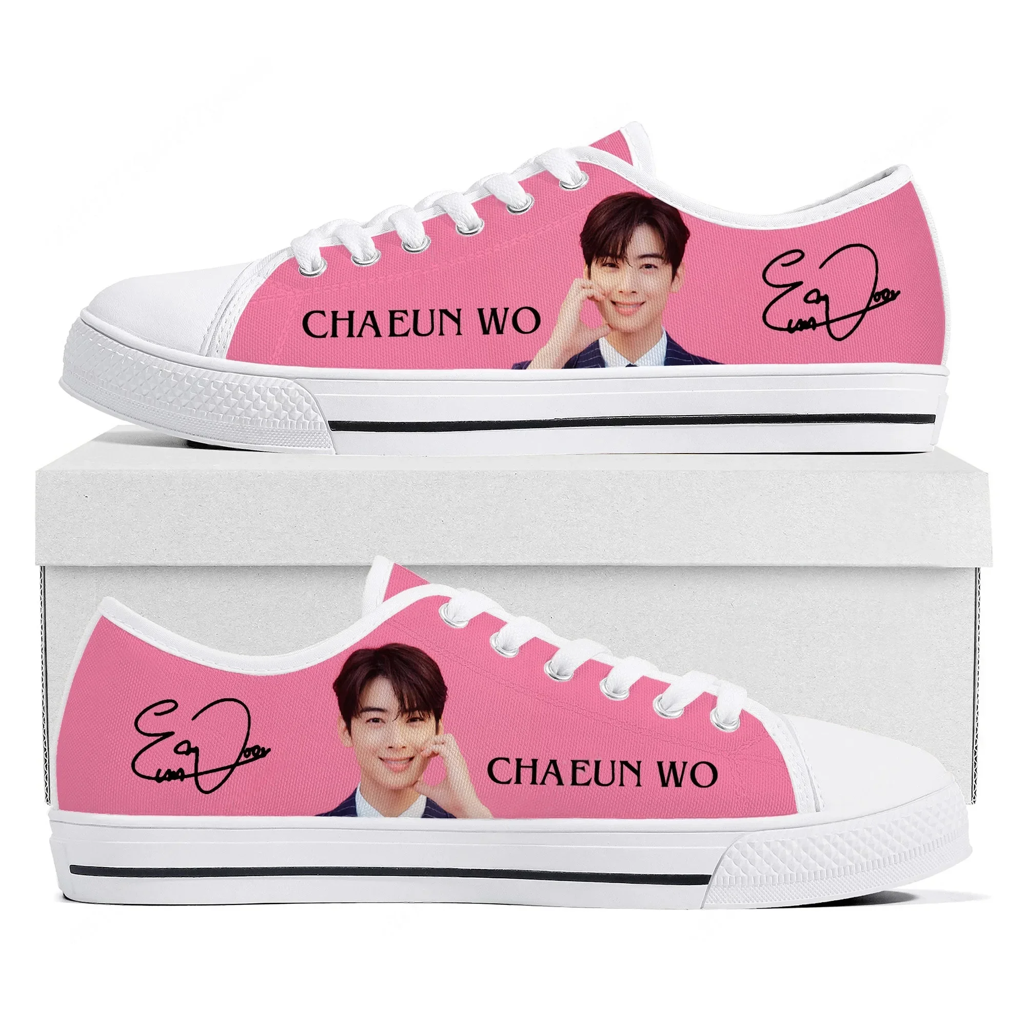 Легкие кеды KPOP Cha EunWoo для мужчин, женщин и подростков, повседневные парные кроссовки из канваса для походов
