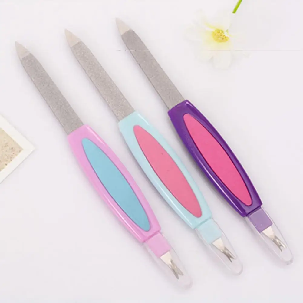 Nail Buffer Useful Portable Nail File Stainless Steel Salon Buffer Dead Skin Push Polisher Nail Supplies