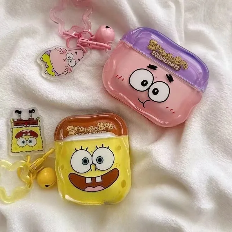 เคสลายการ์ตูนสพันจ์บ็อบสุดน่ารักสำหรับ AirPods Pro3 Pro2 Pro 4 3 2 1 เคสป้องกันหูฟังสำหรับ Airpods Pro2