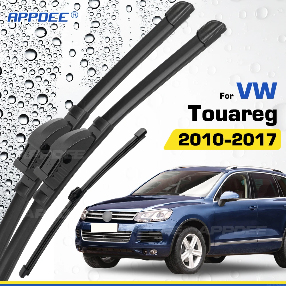 

Silicone & Rubber LHD&RHD Front & Rear Wiper Blades Set For Volkswagen VW Touareg 2010-2017 Coated Windshield Window Brushes