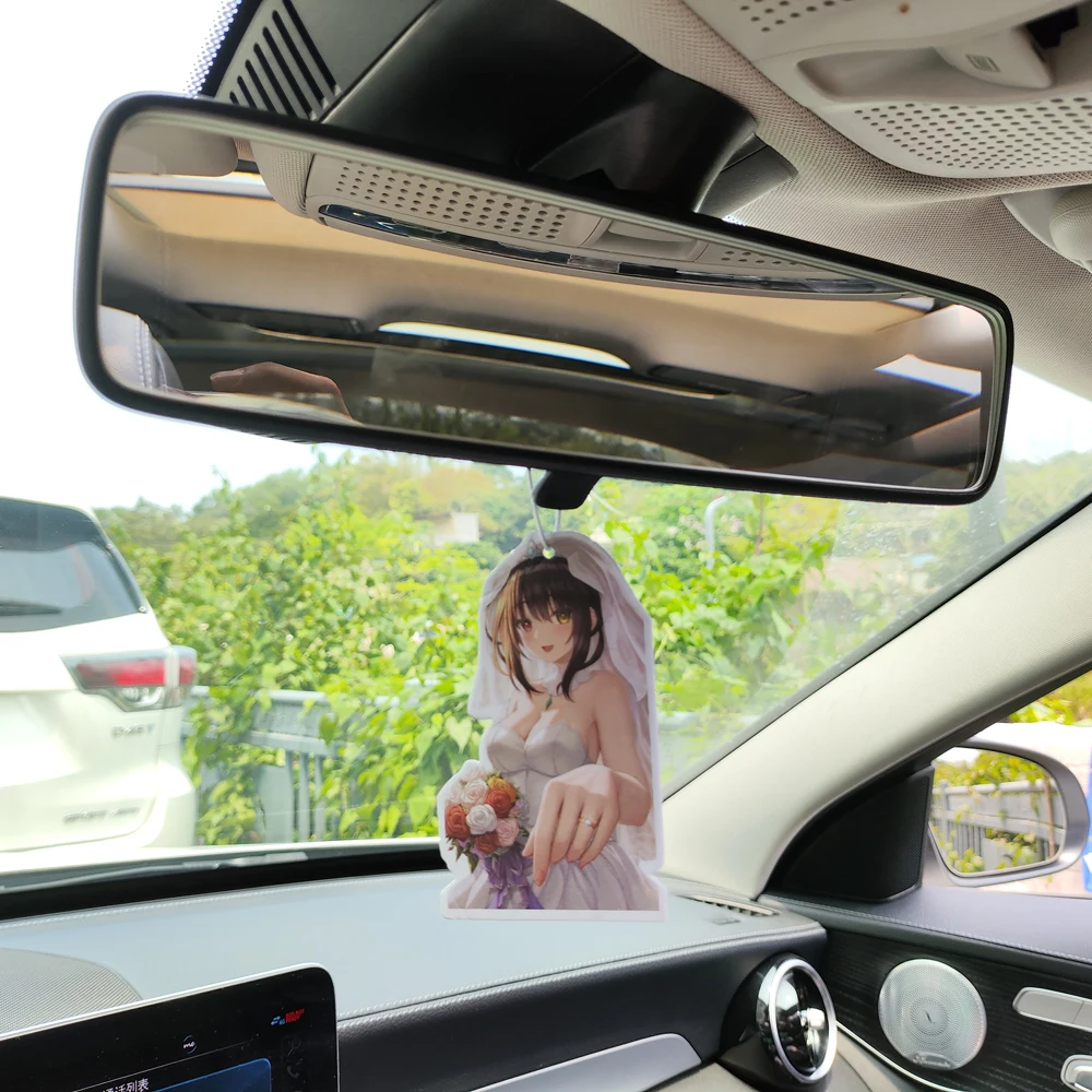 Neuester JDM-Style Performance Auto-Rückspiegel-Anhänger Lufterfrischer Solide Papier-Dekoration Auto-Dekoration Anime-Mädchen-Dekor – Detail 9