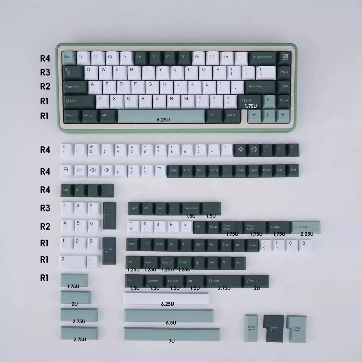 GMK Botanical Garden Keycaps PBT Dye Subbed mechanical keyboard Key Caps Cherry Keycap With 2.25U 2.75U 3U 7U Spacebar ISO Enter