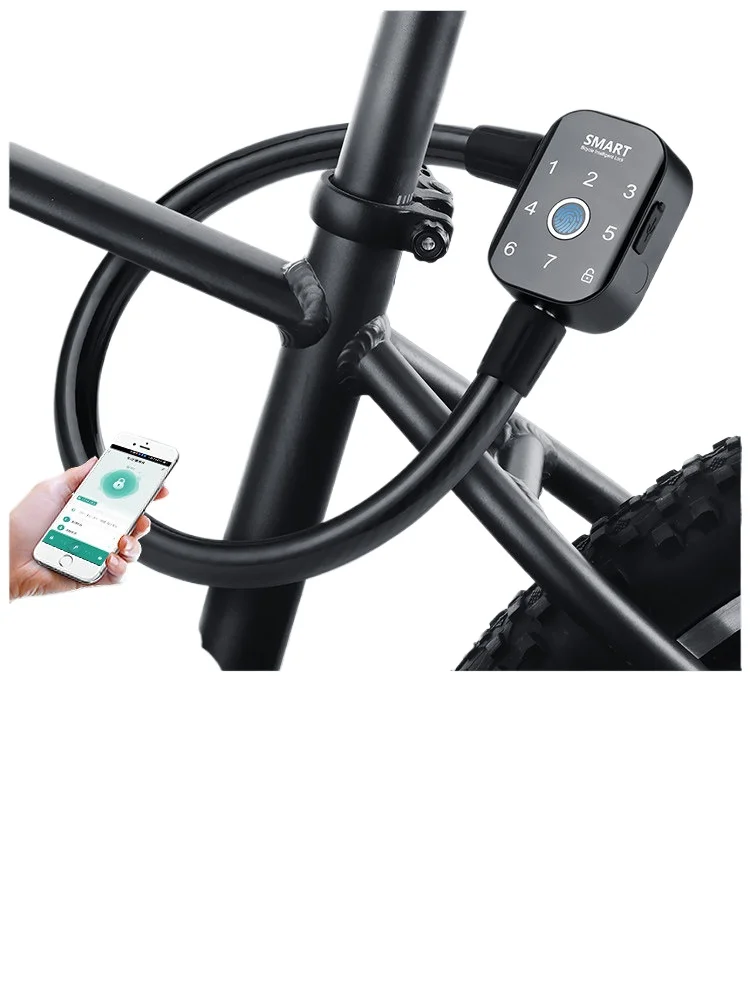 Smart Bicycle Fingerprint Lock, Anti-Theft and Anti-Pry, Portable, Ring-Shaped Combination Lock