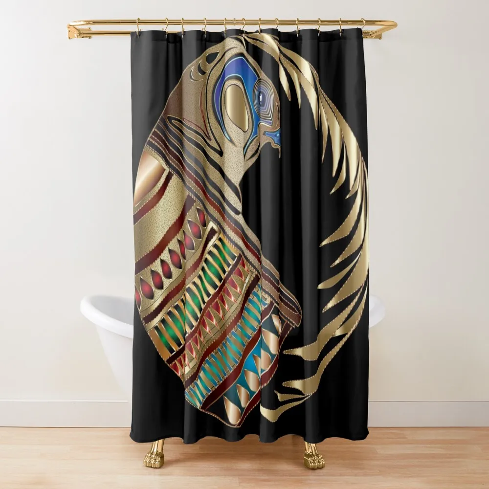 

Gold Horus The Sentinel Amulet Shower Curtain Waterproof Bath And Anti-Mold Bathroom Box Shower For Bathroom Set Curtain