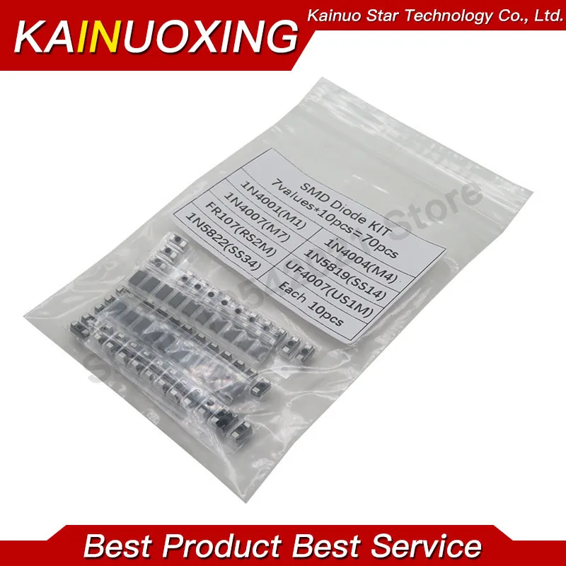 70pcs/lot SMD Diodes 1N4007 M7 1N4001 M1 1N4004 M4 SS14 US1M RS1M SS34 7Values*10pcs Electronic kit schottky diode set pack