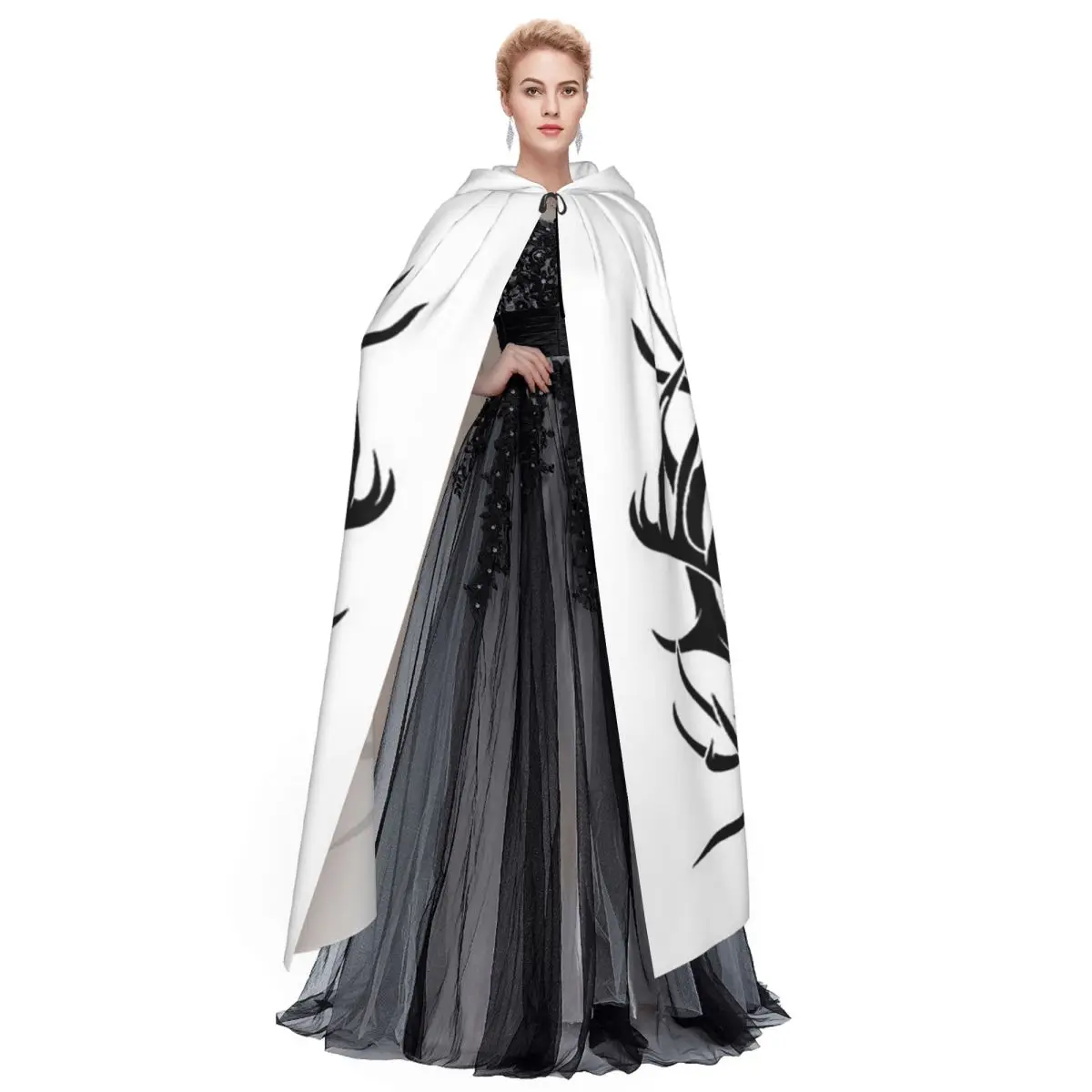 Тройной рог Одина Эктирнир, длинный плащ с капюшоном, средневековый костюм ведьмы, накидка для косплея, накидка на Хэллоуин, вампир, для взрослых, унисекс