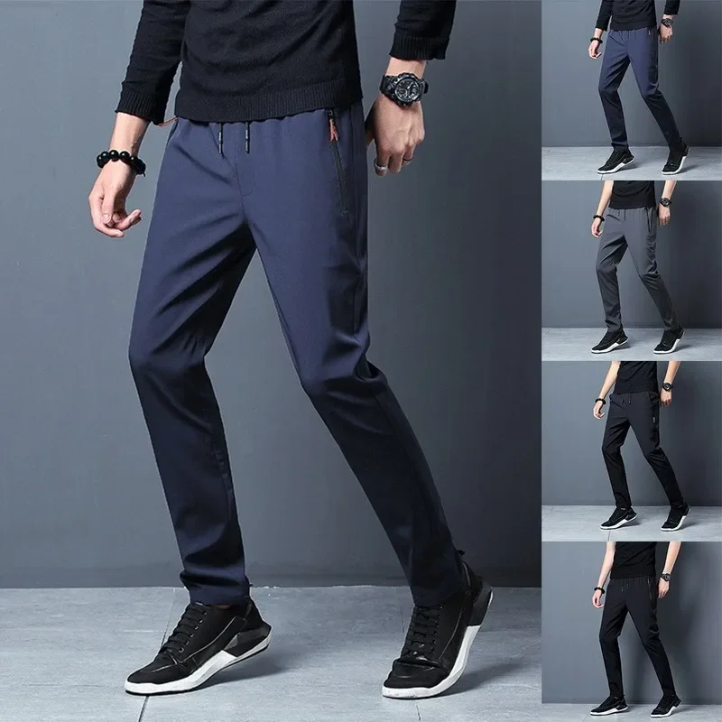 

2024 Men Pants Joggers Fitness Casual Quick Dry Outdoor Sweatpants Breathable Slim Elasticity Trouser Plus Size Men Pants