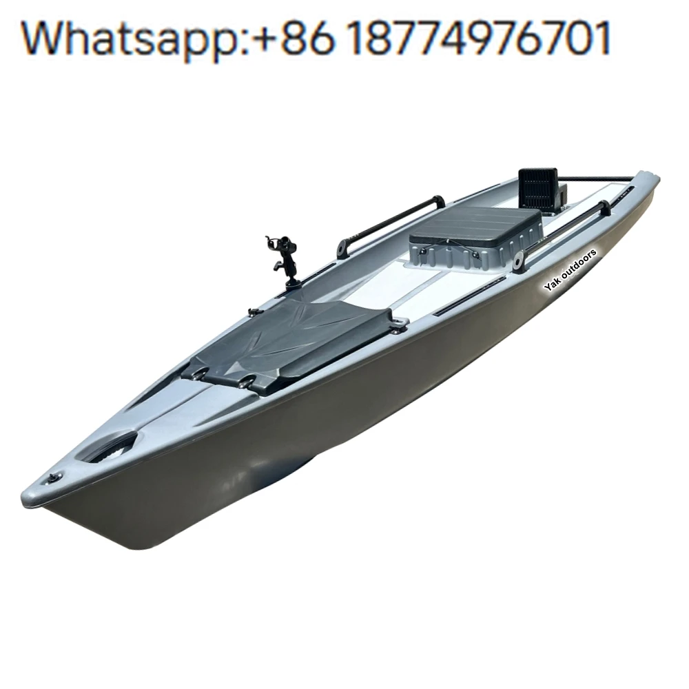 

Outdoors 13ft Solo Skiff High Speed Motorized Sea Ka with Big Storage Maneuverability Performance Design for Surfing