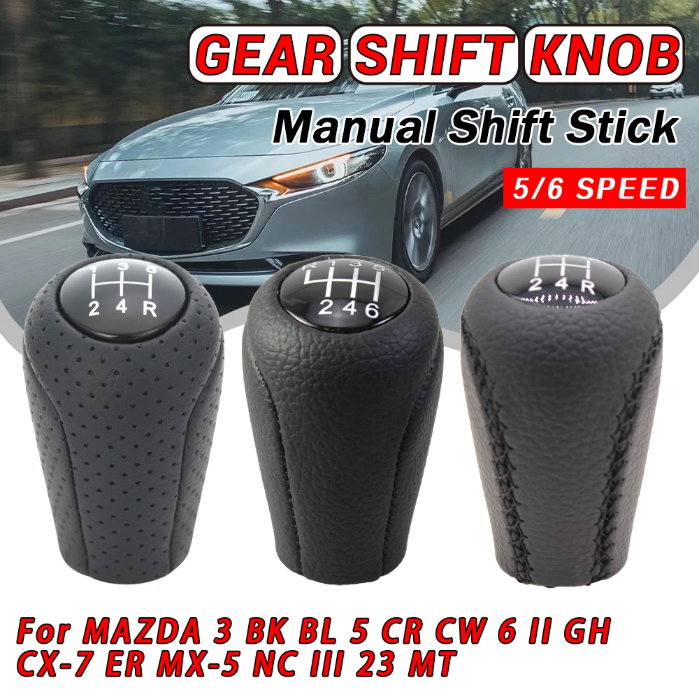 Fabrik Heißer Verkauf Leder 5 6 Gang Schaltknauf Für MAZDA 3 BK BL 5 CR CW 6 II GH CX-7 ER MX-5 NC III 23 MT Headball