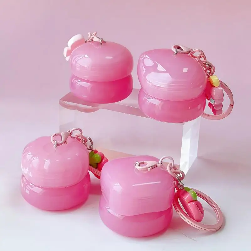 1Pcs Empty Plastic Lip Mask Jars With Keychain Pendant Lipstick Makeup ContainerLip Balm Cans Cream Lip Balm Containers 5g Mini view 3