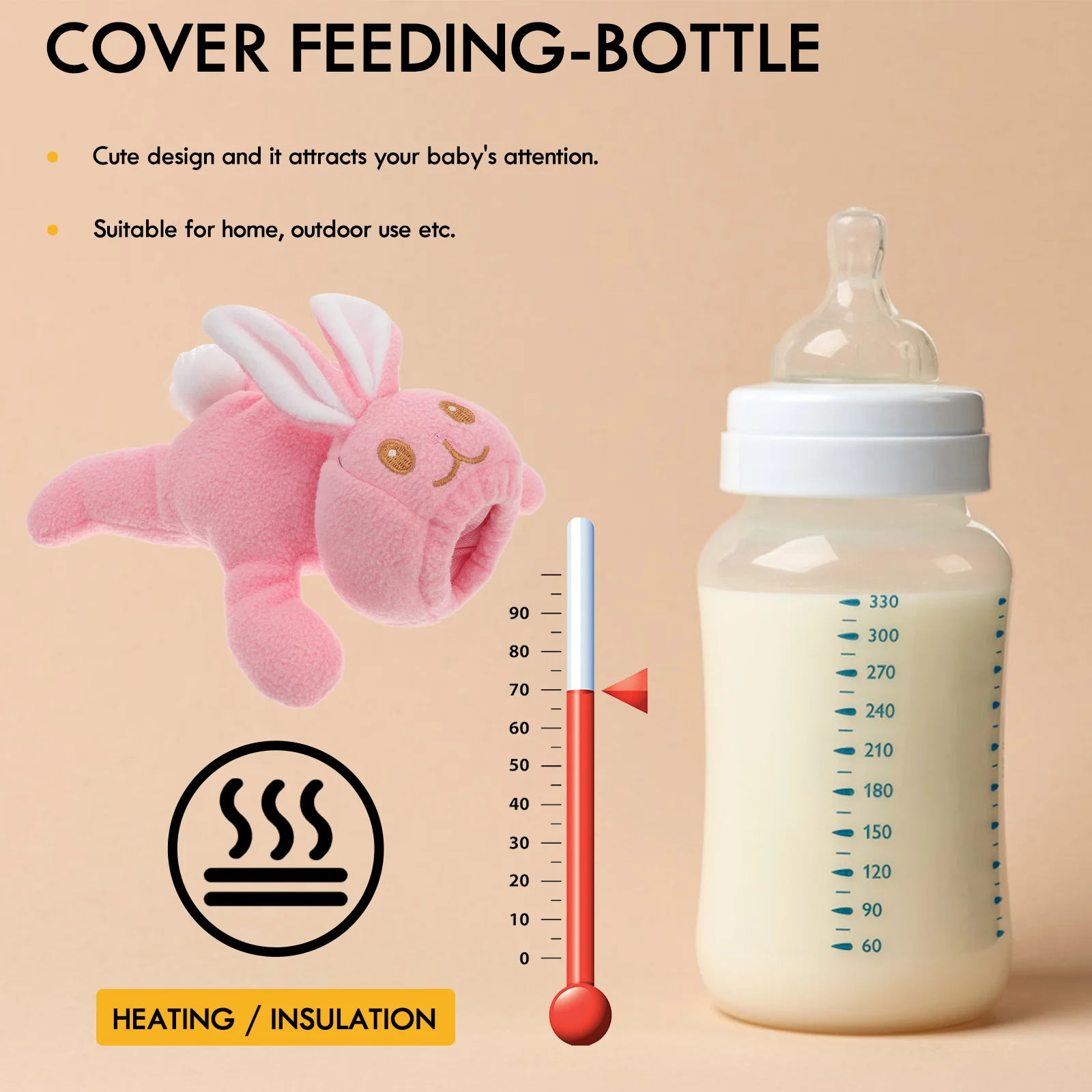 

1Pcs Feeding-Bottle Bag Milk Bottle Cover Insulation Sleeve Soft Comfortable Grip for Home Outdoor Use Feeding-Bottle Cover