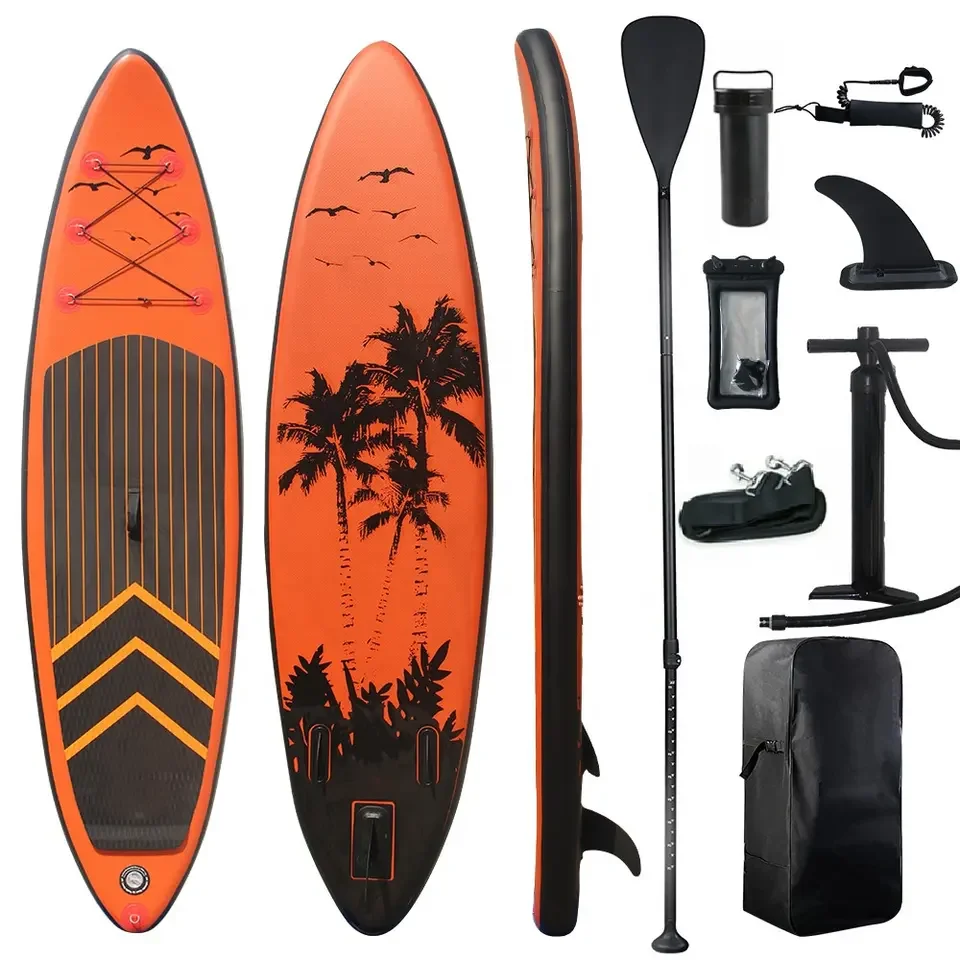 

Inflatable Stand Up Paddle Board 6'' Thick Surfboard Sup Board With Paddle, Leash,Pump & Carry Bag