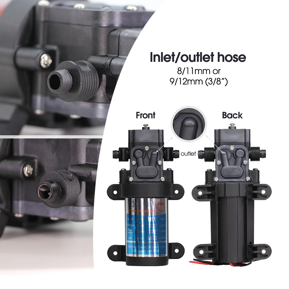45-100W zwiększenie ciśnienia pompa membranowa W/ 16mm sutek zasilacz 110-240V dla ogrodnictwo W domu wąż do nawadniania myjnia samochodowa
