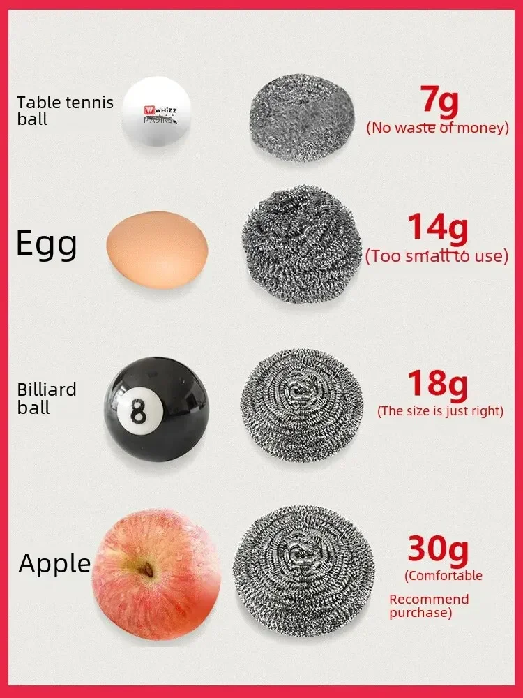 Large Stainless Steel 410 Cleaning Ball Wire Ball Kitchen Cleaning Supplies Street Stall Dishwashing Pot Brush Goods