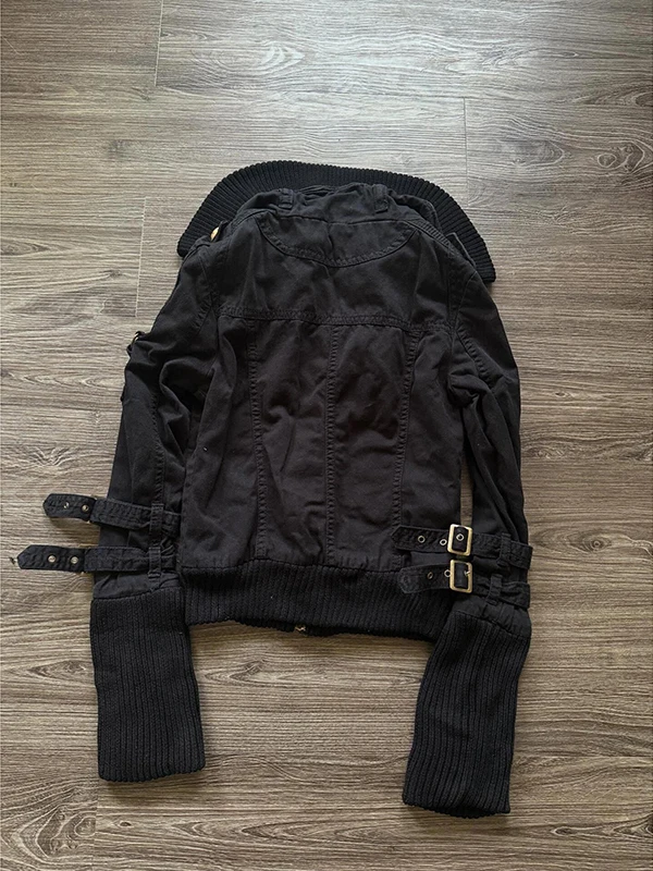 Original Bla BaoYao chica ropa de trabajo motocicleta Jaet prendas de vestir exteriores mujer Otoño Invierno Vintage Retro Top moda cierre de cremallera...