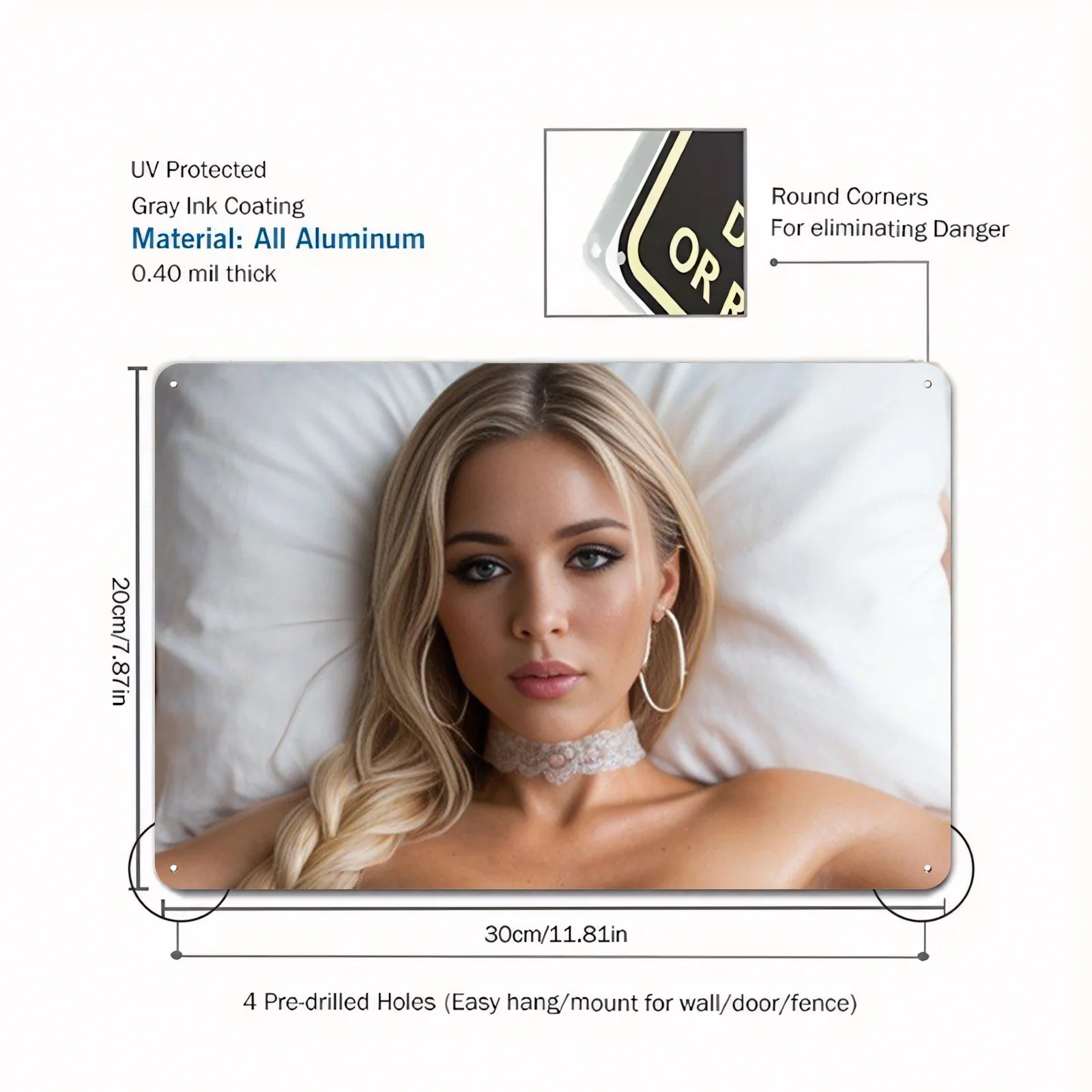 Large Photo Panel Poster Board - Heavy Duty Aluminum Display Panel for Wall - Waterproof Heat-Resistant Scratch-Resistant