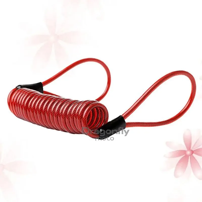 

Кабель для блокировки диска велосипеда, легкая цветная спиральная веревка, мотоцикл, скутер, напоминание о дисковом торможе велосипеда, тросы с петлей