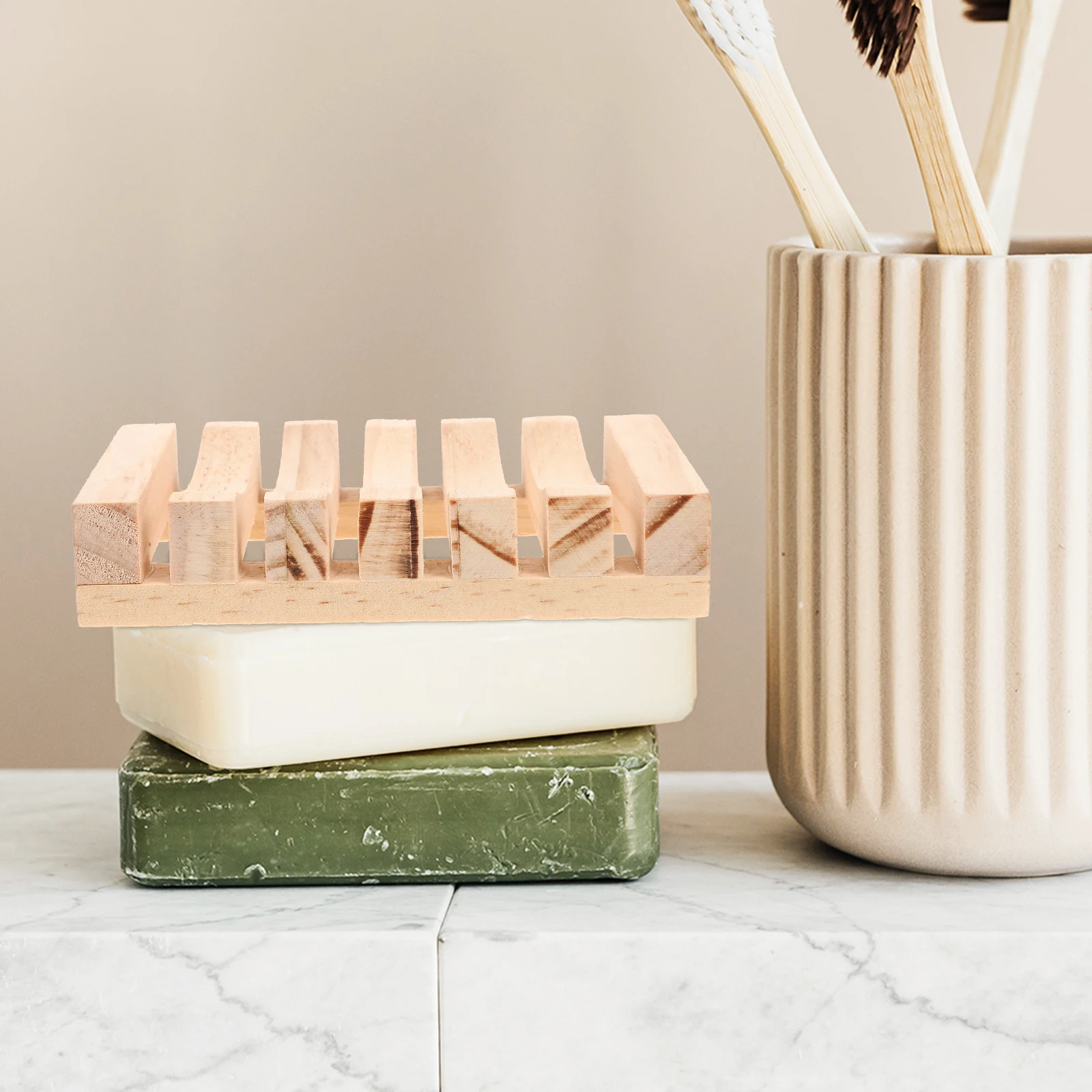 

3Pcs Wood Soap Tray Vintage Soap Holder for Bathroom Kitchen Bath Waterproof Drain Rack Smooth Rounded Corners