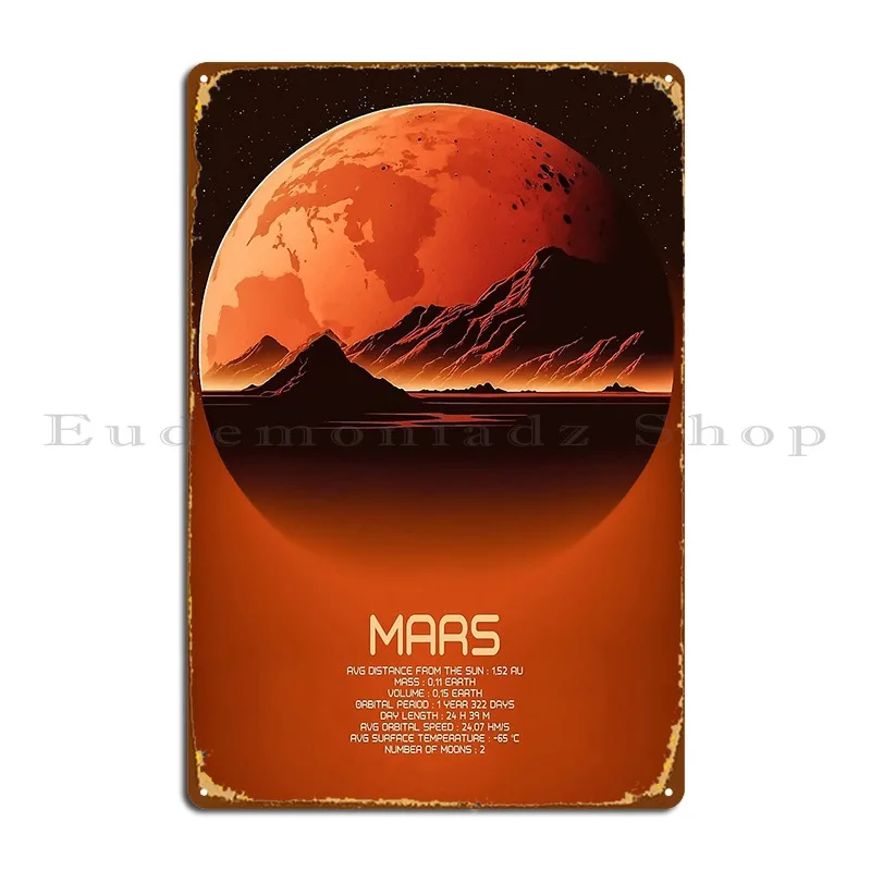 Mars The Solar System Poster Serie 5 9 Metal Sign Customize Cinema Design Wall Decor Wall Decor Tin Sign Poster