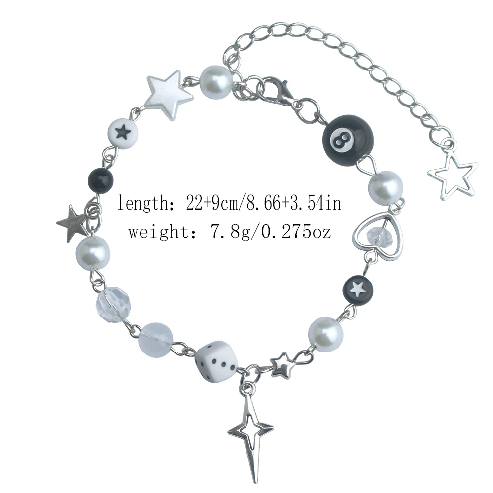 الرجعية سوار زوجين شقيقة اليدوية الإسورة التبعي الجوف ستار القمر رقم. 8 الكرة القلب الهيب هوب سوار سبائك الزنك