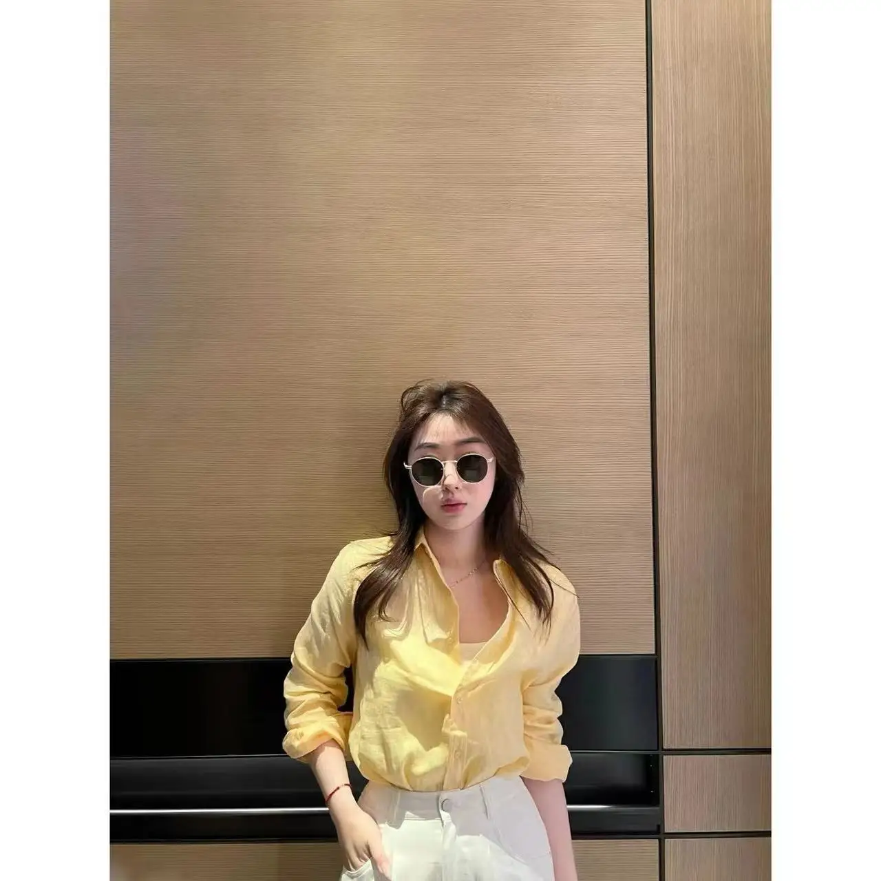 자수 폴로 칼라 린넨 셔츠 여성 2025 여름 신작 선 스크린 루즈한 긴팔 셔츠