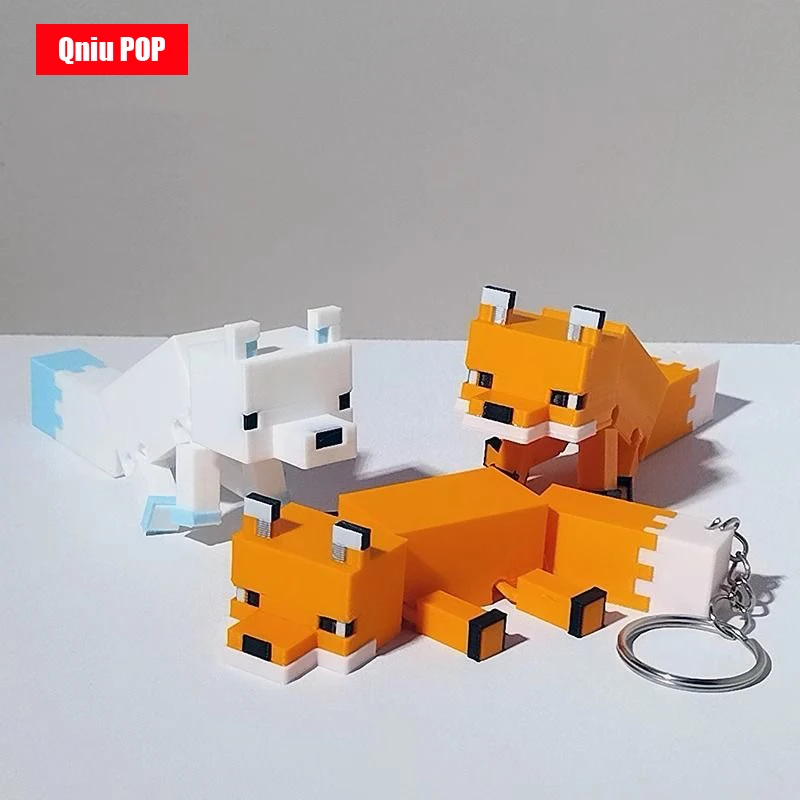 Small Fox Joint Movable 3D Printed doll desktop Ornament Model Bag Keychain Pendant