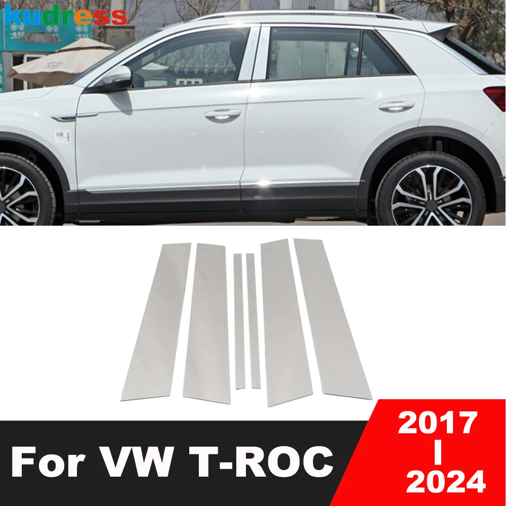 

Оконная Центральная крышка столба, обшивка для Volkswagen VW T-Roc TROC 2017-2022 2023 2024 стальная Автомобильная средняя B C столбчатая полоса, аксессуары