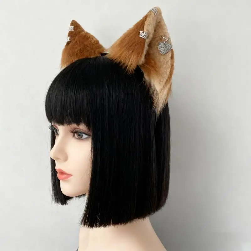 652F Furry Animal Ear Hairband For Cosplayers Lightweight Design Headband Easy Maintenance Themed Costume Essential