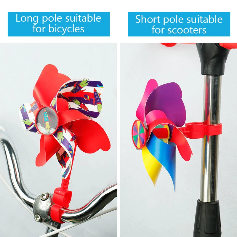 

2pcs Kids Bike Decor Ribbon And Windmill Decoration Outdoor Cycling Scooter Bicycle Handlebar Colorful Tassels Bike Accessory