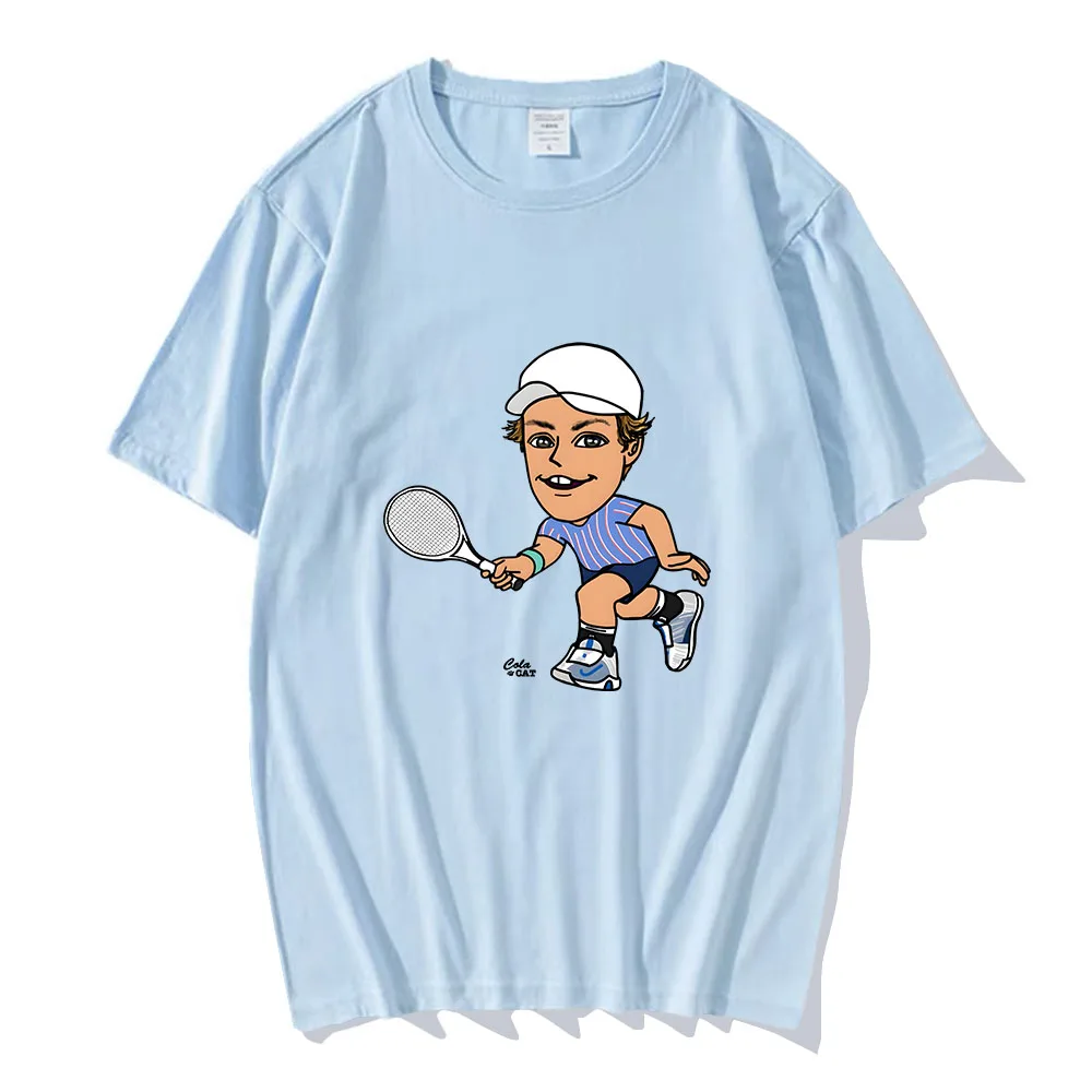 Tennis Players JannikSinner T-shirts Casual Mens Short Sleeve Soft Tee-shirt Ropa Hombre Cotton High Quality Comfortable Tshirts