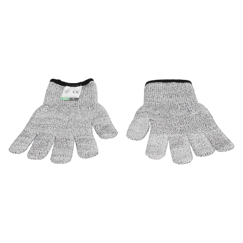 2 pairs HPPE Cut Resistant Gloves Wear Resistant Gray Black Border Safety Kitchen Gloves Level 5 Protection Food Grade Gloves