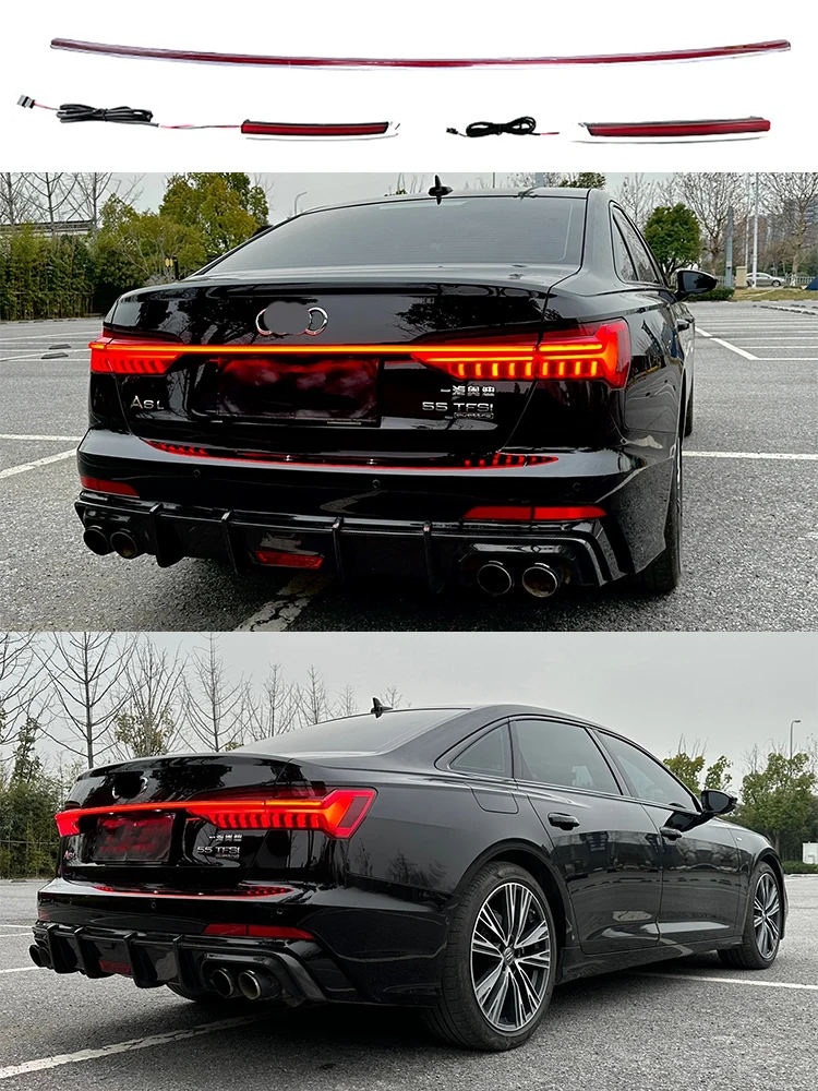 For  Audi A6L runs through the taillights Audi A6 upgrades A8 with dynamic scanning taillights  LED unlocking flowing light A6C8