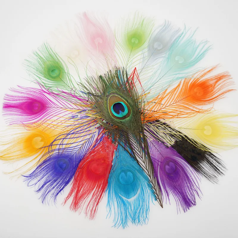 

50/100Pcs Simulation Plant Peacock Feather Decorative 20-30CM Wedding Decoration Bachelorette Party Home Decor DIY Baby Shower