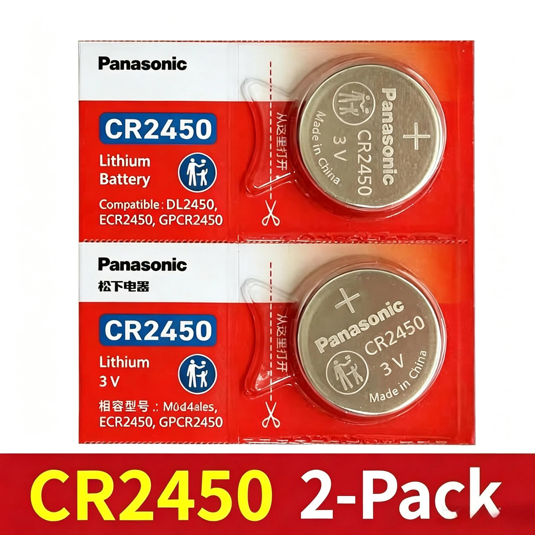 

2-10pcs Original Panasonic CR2450 3V Lithium Battery Button Cell for Watch Calculator Remote Control Toys Coins Cell