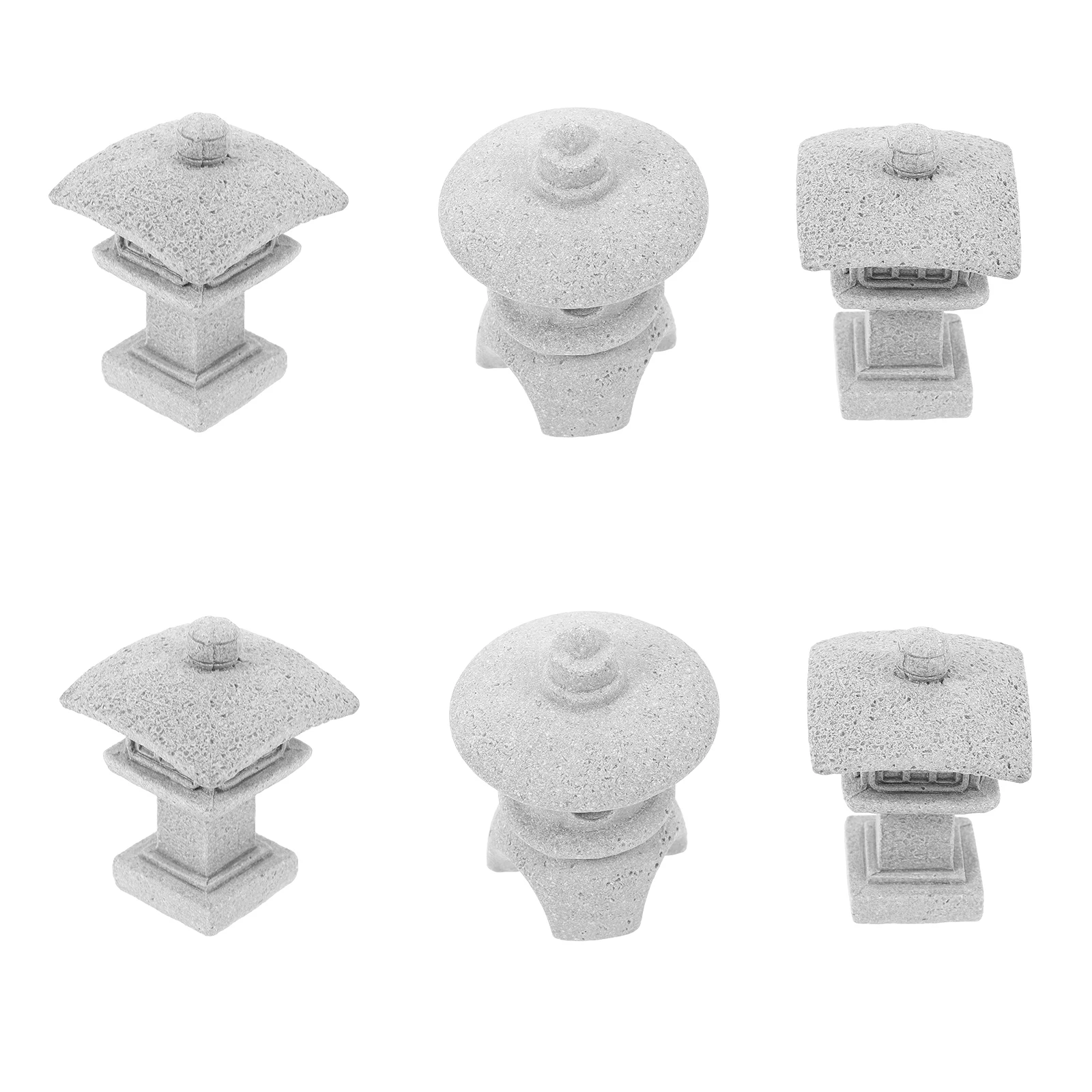 

6pcs Mini Pagoda Statue Sandstone Garden Decor Micro Landscape Ornament For Bonsai Yard Aquarium Fish Tank Accessories