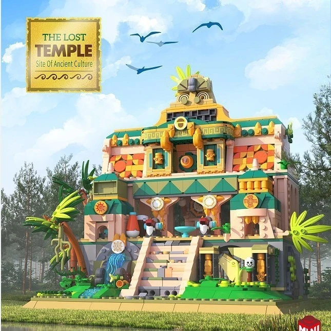 

Lost Temple Coffee Bookstore Building Blocks Set for Kids Creative Construction Toy Gift