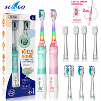 Seago Children Electric Toothbrush with 8 Toothbrush Heads 2-Minute Intelligent Timing Ultra Soft Toothbrush Bristles