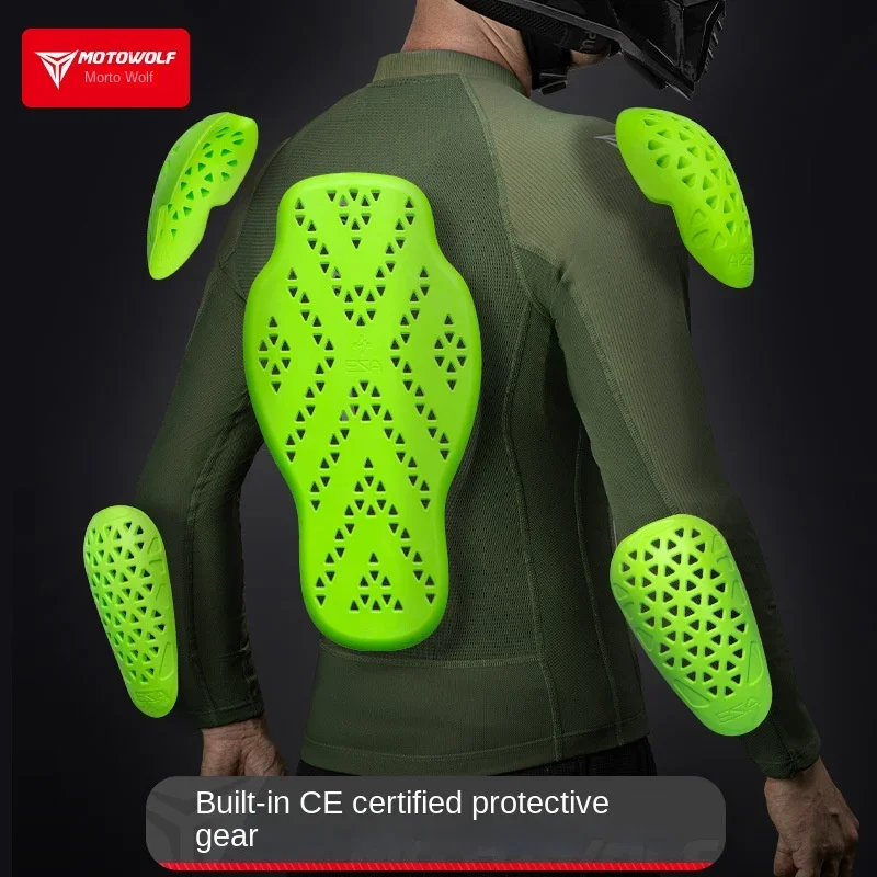 

New MOTOWOLF Motorcycle Armor Summer Riding Breathable Mesh Fall Jacket with CE Protective Chest Armor Motorcycle Soft Armor