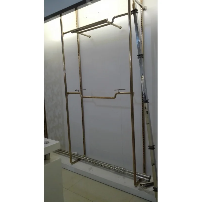 Custom, shopping mall retail toko pakaian toko display unit dinding tegak lurus post