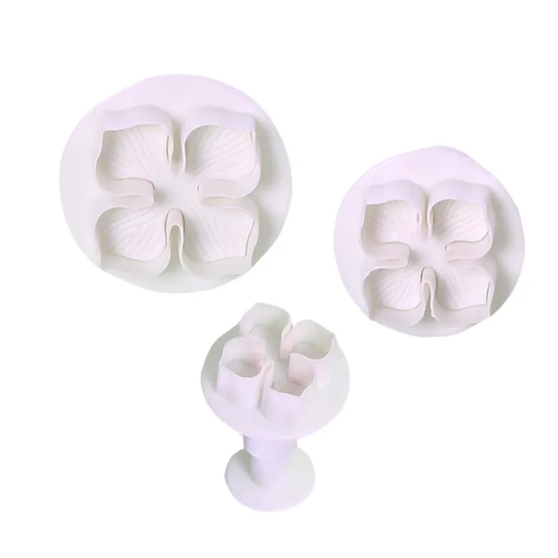 3Pcs/Set Hydrangea Flower Fondant SugarCraft Plunger Cutter Cookie Biscuit Cake Decorating Blossom Mold Home Cake Tools