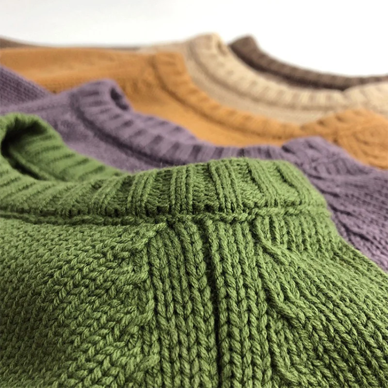 Herbst-Winter-Mode: Warme Pullover für Jungen und Mädchen, einfarbig, gestrickt, mit Rundhalsausschnitt, Oberteile für Kinder im Alter von 2 bis 8 Jahren, Unterhemd. – Detail 8