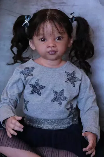 Muñeca Bebé Reborn Personalizada EGO de 32 Pulgadas, Muñeca Meili Ya Terminada con Cabello Injertado a Mano, Regalo de Navidad