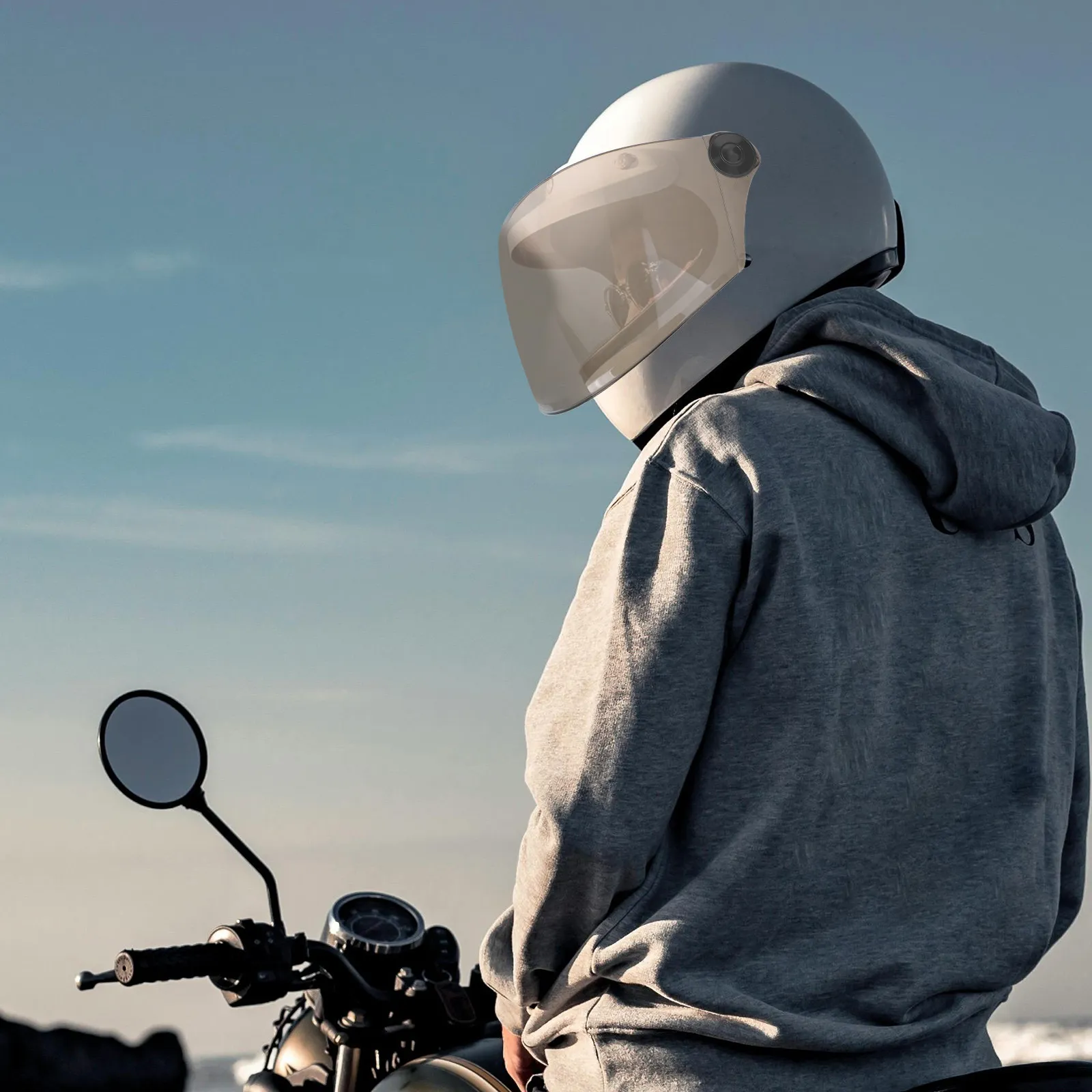 

Защитный визор для мотоциклов, полнолицевой, прозрачный, акриловый, устойчивый к царапинам, универсальный, для электровелосипедов и велоспорта