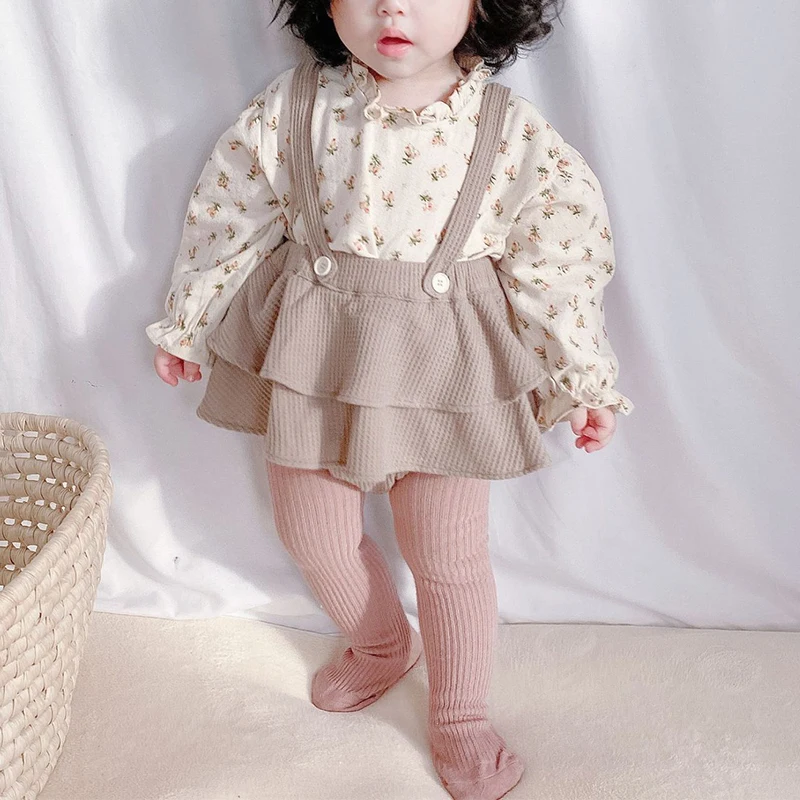 

New Vintage Baby Girl Clothes Spring Autumn Linen Cotton Floral Blouss , Romper , Dress Newborn Baby Girls Clothes Outfits#069