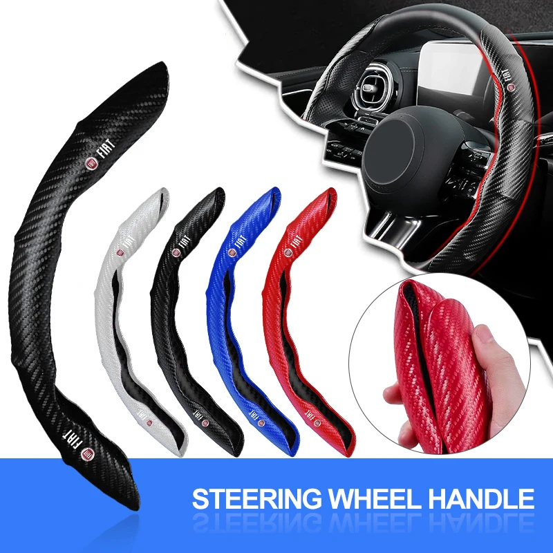 

new Car Carbon Fiber Non-slip Steering Wheel Cover For Fiat 500 Punto 124 125 500 Bravo Stilo Panda Abarth Tipo Car Accessories
