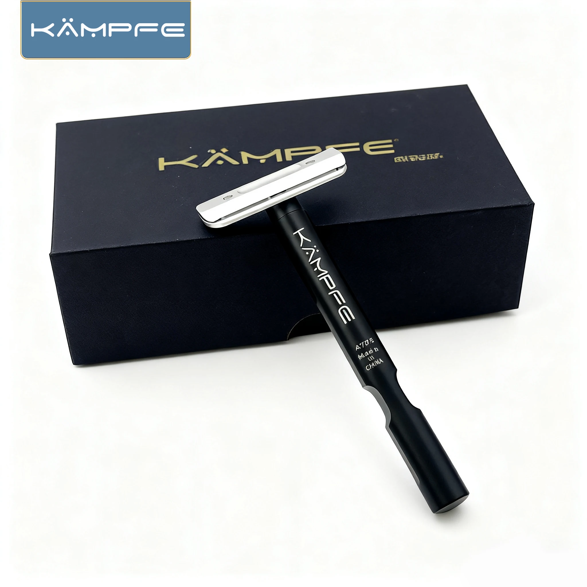 KAMPFE الألومنيوم CNC نحت شفرة واحدة ماكينة حلاقة السلامة ، أداة العناية بالسفر للرجال دليل الحلاقة هدية لصالون شعر الأب